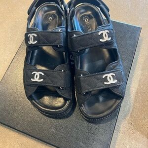 Chanel Black Sandals